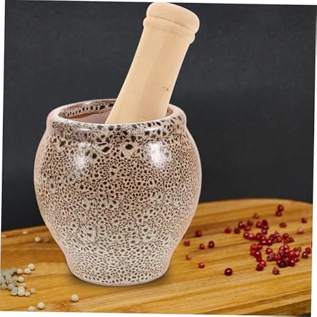 Stone Garlic Grinder Set Manual Garlic Mincer Pestle 100% Natural Stone Traditional Grinding Bowl for Kitchen and Household Use for Seasoning and Spice Preparation