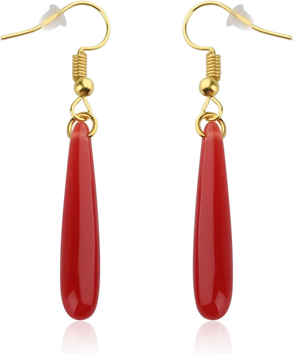CENWA Red Long Drop Earrings Anime Cosplay Jewelry Gift for Women