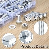 85 Stück M8 Schrauben Set, Sechskantschrauben Muttern Set, Gewindeschrauben Set, Maschinenschrauben Sortiment mit Unterlegscheiben Set, Sechskantkopfschrauben und Muttern Set