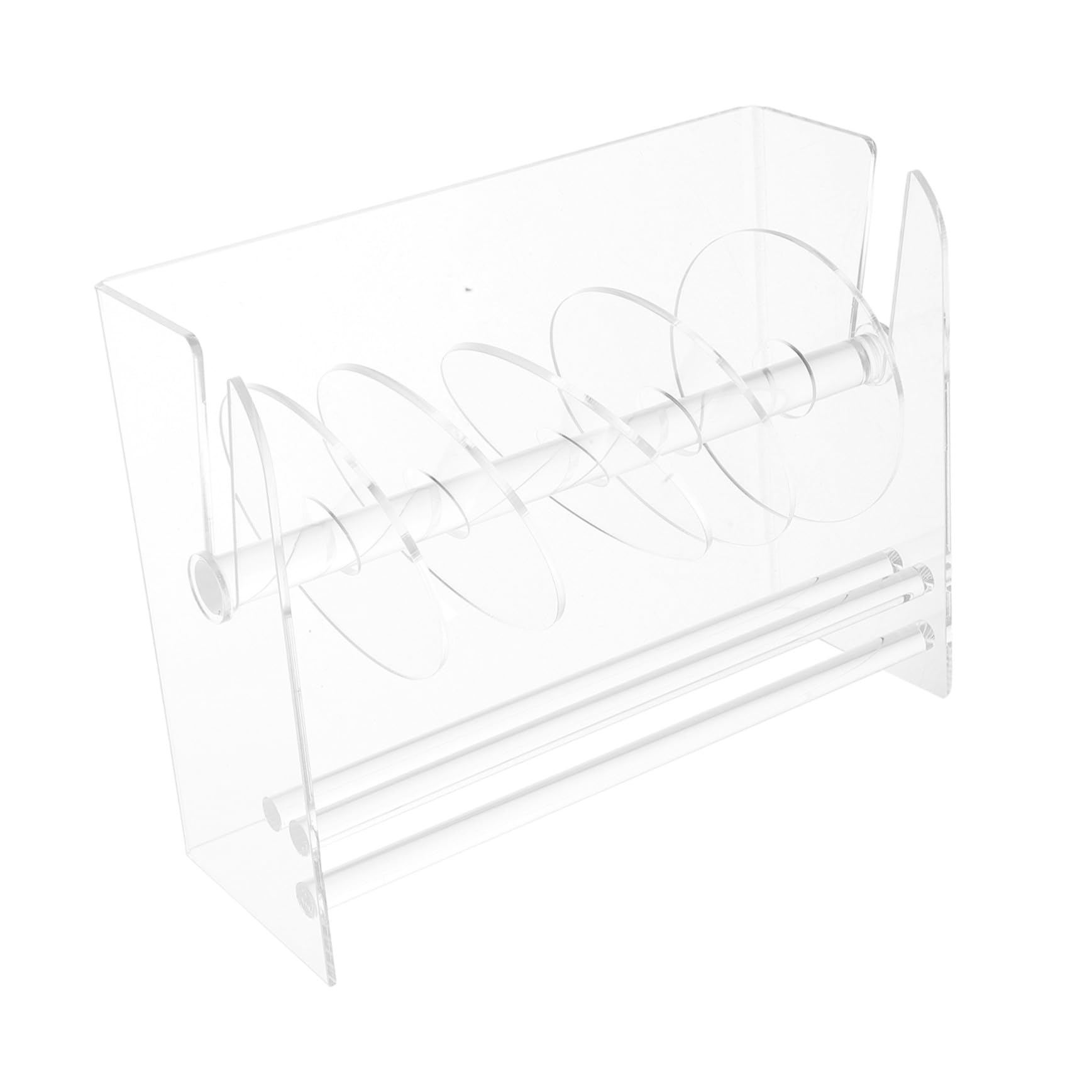 Acrylic Adjustable Label Sticker Dispenser Holder Disks Sticker Roll Organizer Stand for Office Home Desktop Label Roll Dispenser