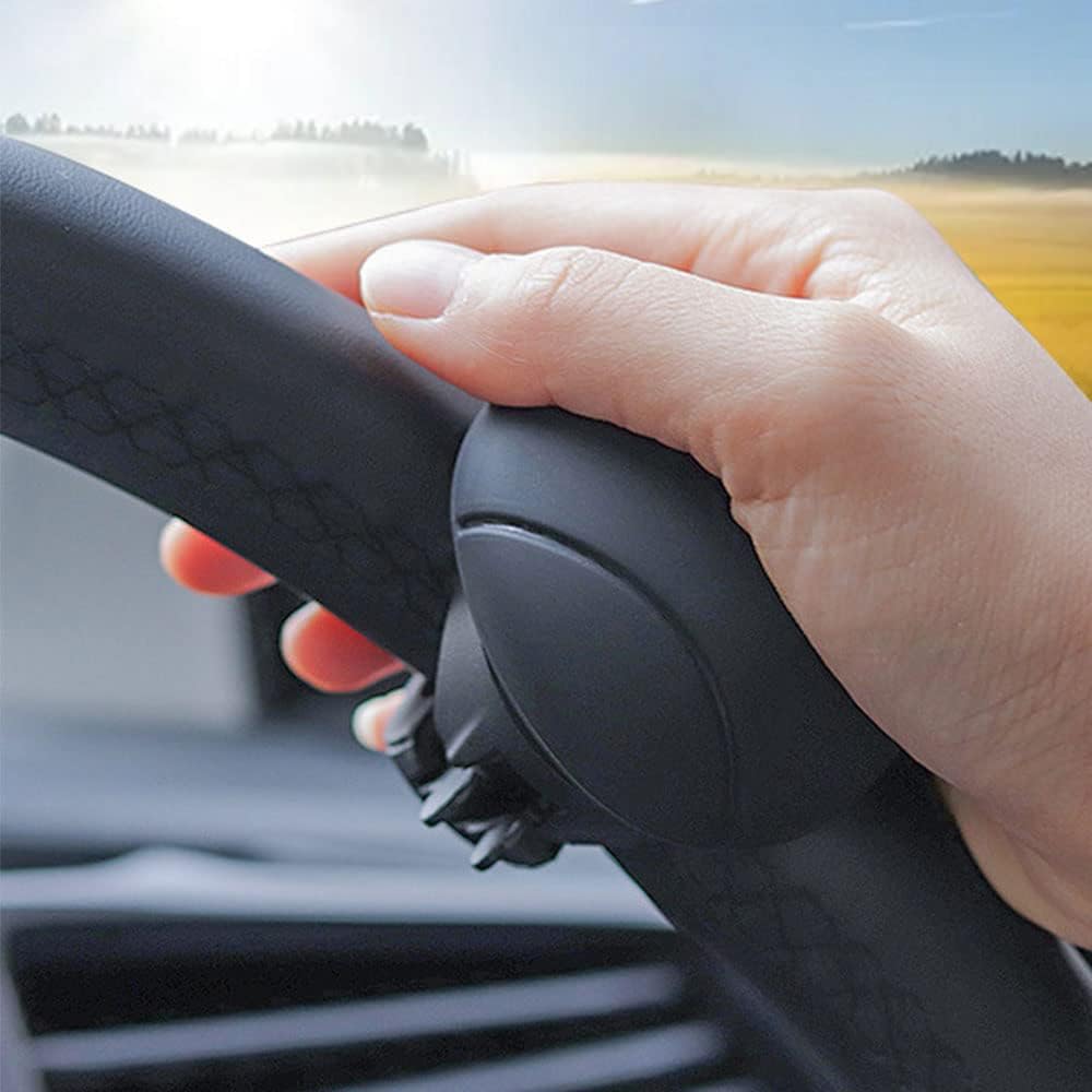 Pommeau de volant universel noir pour voitures tracteurs camions bateaux