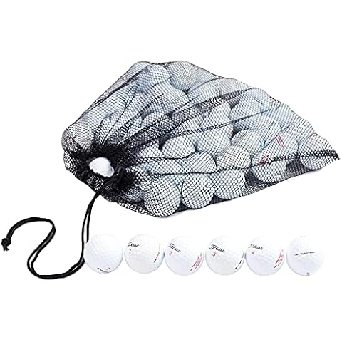 Clean Green Golf Balls 48 Recycled & Used Titleist Golf Balls Brand Bulk Mix - Used Golf Balls Bulk Good Condition - includes 48 Balls and Mesh Carrying Bag Cover