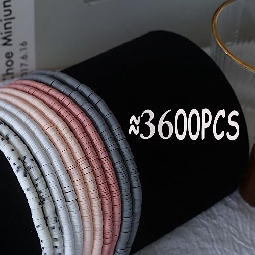 HERZWILD ca.3600pcs Heishi Beads Colorful 6mm Clay Beads for Threading 10 Strands Clay Beads Set for Chocker Necklace - Image 2