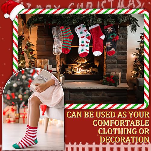 Image of Ramede 150 Pairs Christmas Fuzzy Socks Bulk Fluffy Xmas Slipper Socks for Women Colorful Warm Xmas New Year Winter Gifts (Novelty Style)