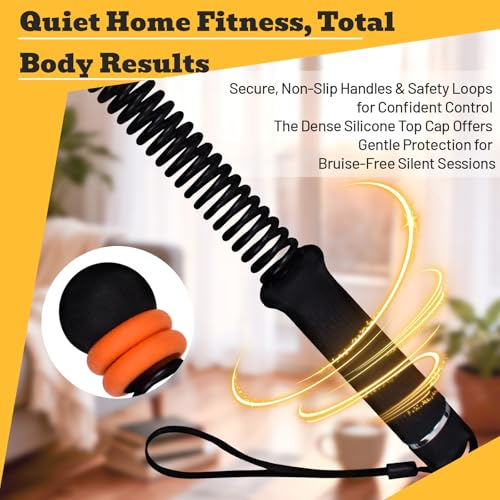 Ropeless Battle Ropes with Adjustable Weights, Easy-to-Carry Silent Fitness Tool for Total-Body Sculpting, Cardio & Fat Burn, Home Gym Strength Equipment for Core, Arms and Glutes - Black