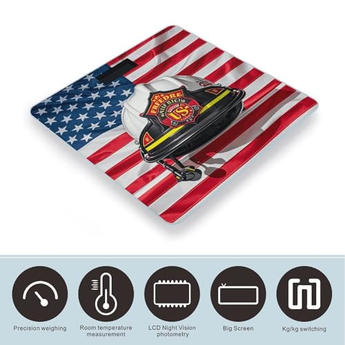 Báscula digital GHEPSDW con diseño Red Stripe Firefighter miniatura 3