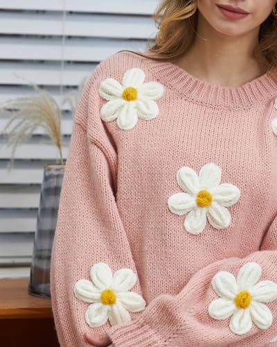 Migratory Bird Guide™ Floral Crewneck Long Sleeve Sweaters for Women 2024 Trendy4