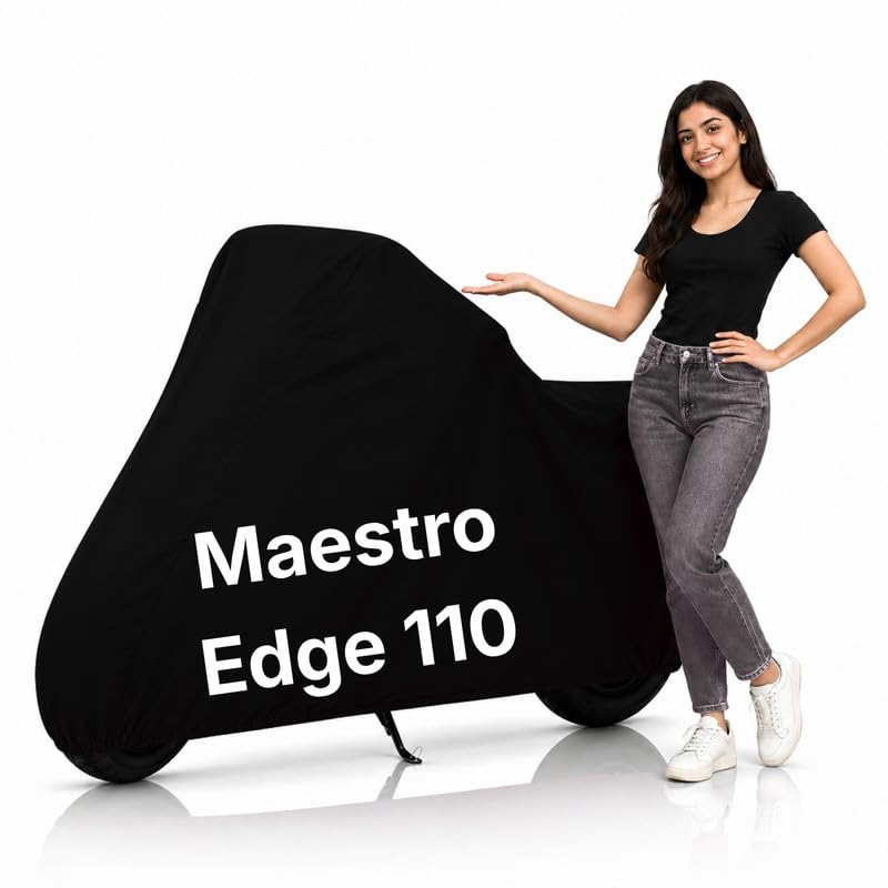 Image of Ultra-Protect Scooty Body Cover for Maestro Edge 110 Cover| 100% Waterproof, Dustproof & Scratch Resistant | Heavy Duty Two Wheeler Covers with UV Protection, Heat Resistant | All Weather (Black)