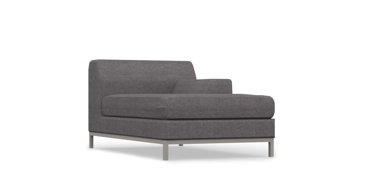 COMFORTLY Funda de repuesto para tumbonas de descanso hecha a mano compatible con KRAMFORS Chaise Longue reposabrazos derecho (corona - gris oscuro)