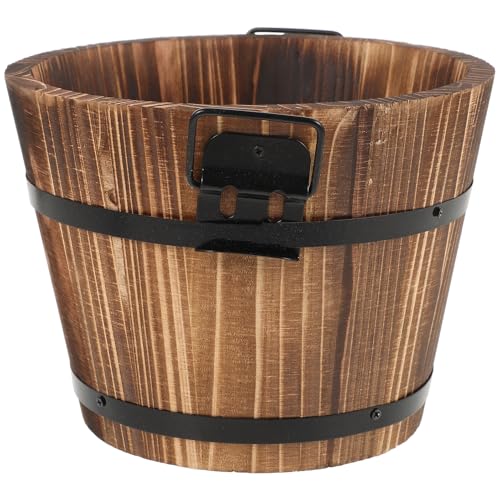 Alipis 大容量木製ラウンド型米飯桶 蒸しご飯保存に 漏れ防止設計で調味料混ぜも便利 コンパクトで軽量な寿司 食品収納用キッチンバケツ