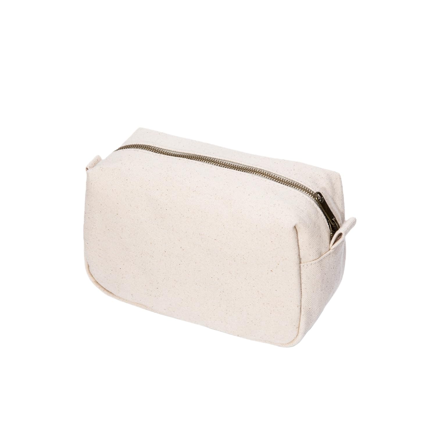 YONBEN Organizer Bag -Lightweight Cosmetic Bag with Ring Clasp, Perfect Travel Makeup Bag for Women,nylon Stand Up Design (Beige/Canvas)