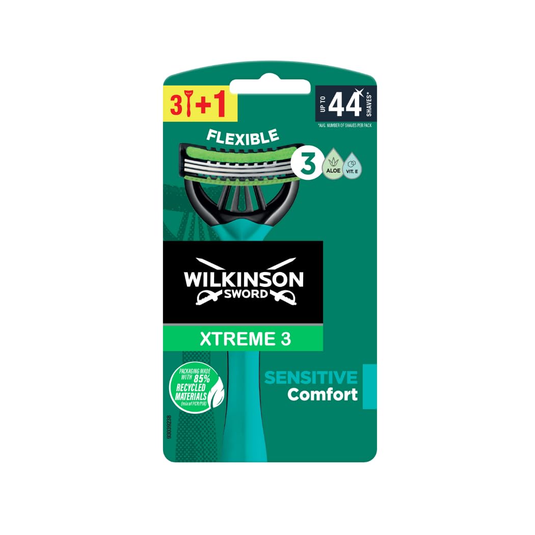 Xtreme 3 Sensitive Disposable Razors Pack of 3 + 1 Free