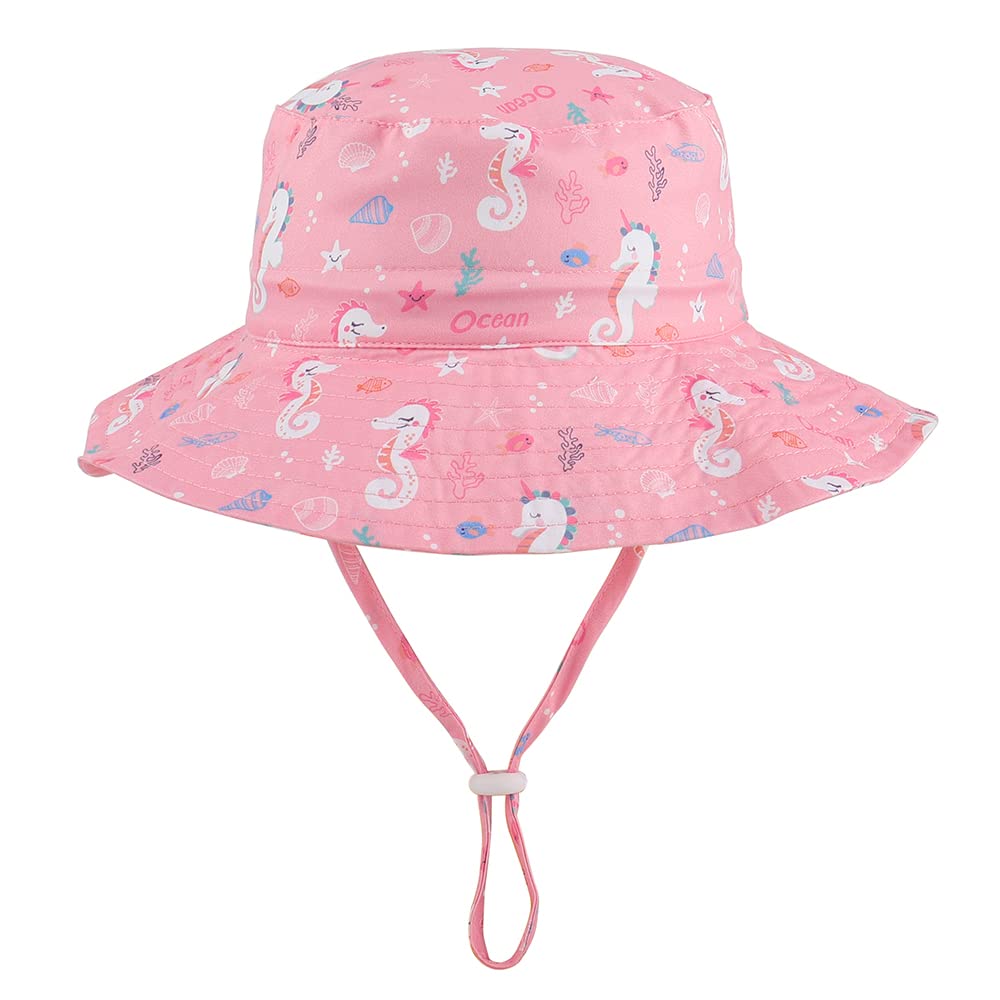 LACOFIA Sombrero de Sol para bebé niño Ajustable Gorro Verano de Pescador para niños ala Ancha para Exteriores/natación/Playa/Piscina