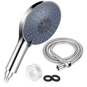 Douchekop handdouche, grote douchekop met 1.5 m roestvrij stalen slang waterbesparende hogedruk douchekop chroom Universele douche douche, 7 Beam Soort Douche