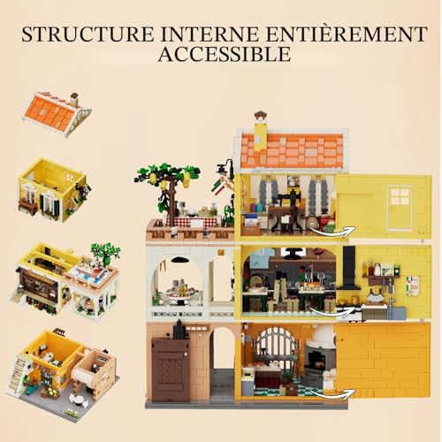 Construction modulaire de restaurant italien Lumibricks de 2868 pièces