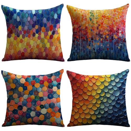 Cuscini Esterno Colorato Federe Cuscini Divano 70x70cm Cuscino Divano Acquerello Velluto Copricuscini Decorativi Doppia Faccia Stampa Fodera per Cuscino per Sedia Camera Arredo Esterni Giardino JL-555