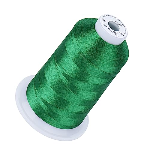 Image of Simthread 5000M 40WT Polyester Embroidery Thread, Hunter S051 | 5000M 40WT polyester thread feeds smoothly for machine embroidery, monograms, logos, patches and quilting.