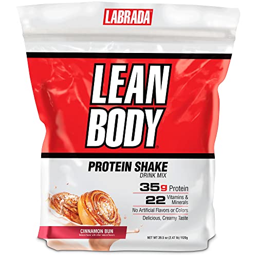Labrada Nutrition Lean Body Hi-Protein Meal Replacement Shake, Cinnamon Bun, 2.47 Pound Packaging May Vary