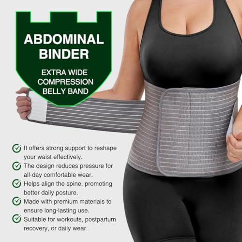 Faja postparto de compresión abdominal ajustable gris miniatura 5