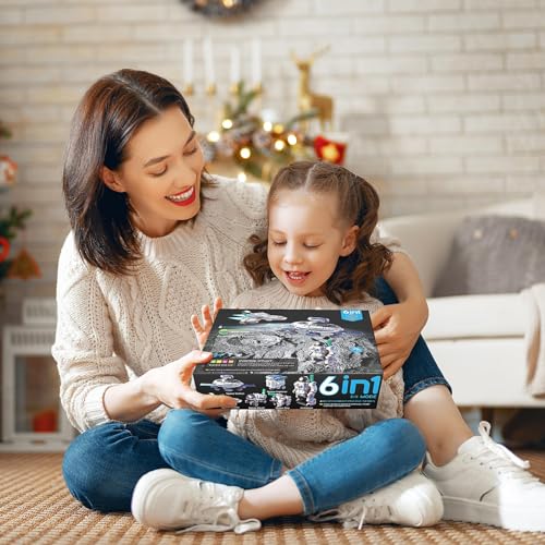 stem projects for kids ages 8-12 solar robot kit 6-in-1 space toys for 10-year-old boy girl gift toys science kits christmas birthday gifts for 8 9 10 11 12 year old yellow