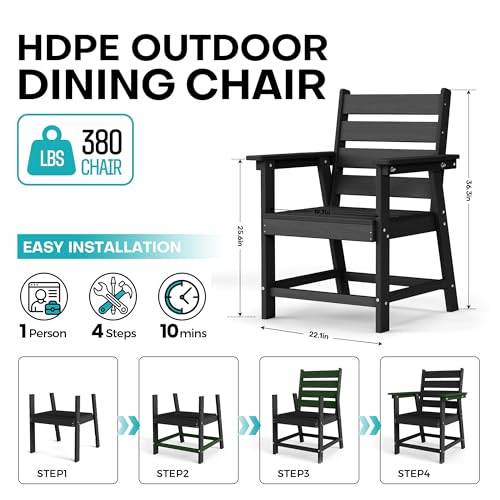 Image of HDPE Dining Chair, Set of 2, Black