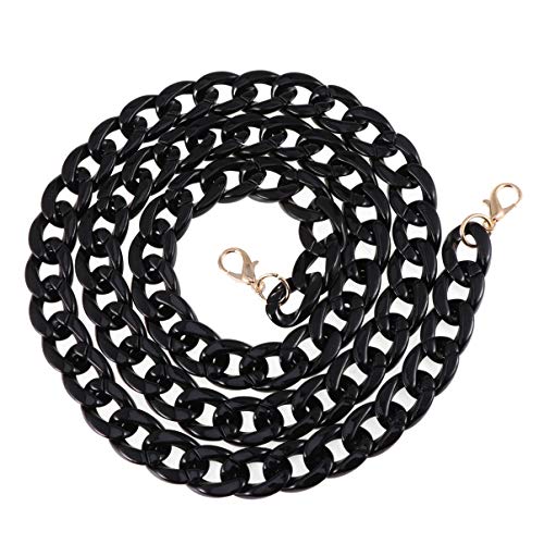 Milisten Correia de corrente de acrílico de 2 peças correia de corrente de porta-moedas com bolsas de fecho de lagosta acessórios para bricolage artesanato mala de ombro (preto)