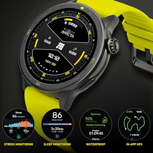 Image of Invicta I-Tech Digital Smartwatch, 1.43″ Display, Silicone Strap, Swim Tracking, 100+ Sports Modes, Bluetooth 5.3, GPS,Unisex
