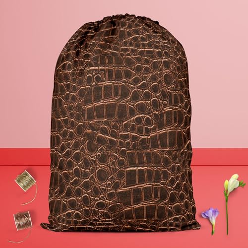 Image of ArtzFolio Crocodile Hide D2 | Reusable Sack Bag | Bag for Gym, Storage, Vegetable & Travel