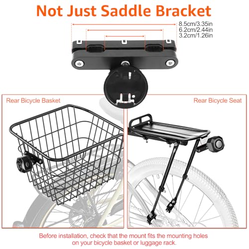 Image of Cruxer Bike Alarm with Saddle Bracket, USB Rechargeable Wireless Anti-Theft Vibration Alarm, IP54 Waterproof, 110db Volume and Sensitivity Adjustable Sensor Burglar System with Remote