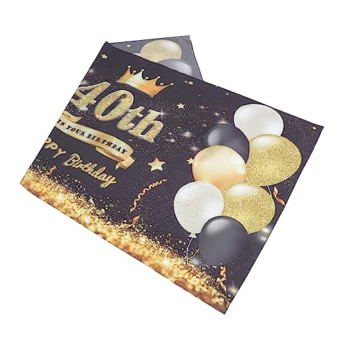 40. Geburtstag Dekoration – Türbanner Aus Vinyl 90x180 Cm – Gold & Schwarz – Mit Ösen Zum Aufhängen – Willkommensschild Für Party, Hintergrund & Fotoaktion