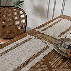 Set of 4 Farmhouse Burlap Placemats Rustic Woven Bohemian Placemats Cotton Linen Washable Place Mats for Wedding Home and Dining Christmas Table Decor Set of 4 Farmhouse Burlap Placemats Rustic Woven Bohemian Placemats Cotton Linen Washable Place Mats for Wedding Home and Dining Christmas Table Decor