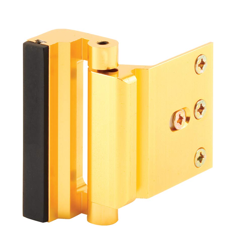 Prime-Line Products U 10826 Door Reinforcement Lock, 3 in. Stop, Aluminum Construction, Gold Anodized Finish