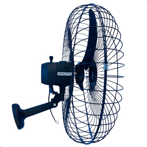 Ventilador de Parede 67cm Oscilante Preto Bivolt (110v / 220v) Q670 P Qualitas