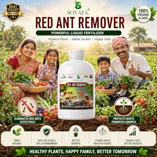 Image of Red Ant Remover, Essential Organic Powerful Liquid Insecticide for Removing all types of red ants and insects from Plants and soil. (250 ml)