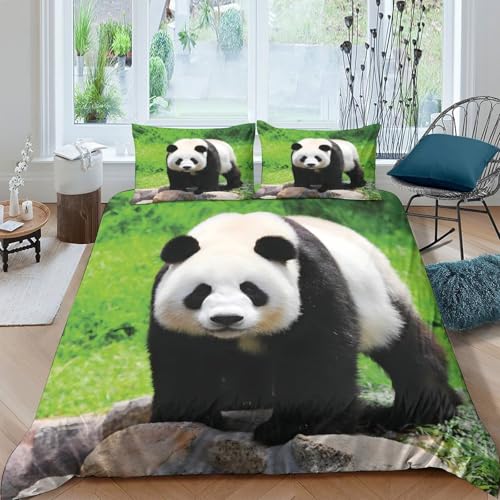 Housse de couette panda microfibre résistante avec fermeture éclair