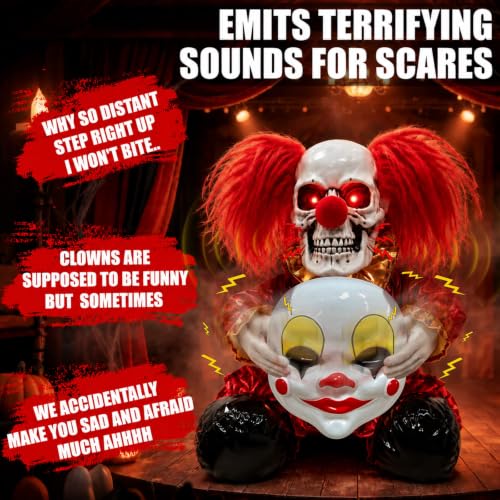 Scary Halloween Animatronics Clown Decoration for Haunted House Party Decor - image 5