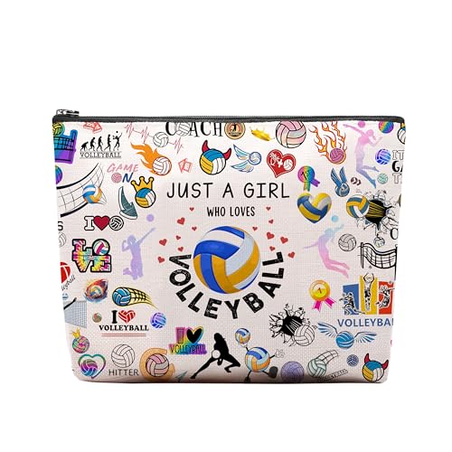 CEASQVAA Volleyball Gifts Makeup Cosmetic Bag for Women, Volleyball Stuff