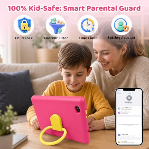 Image of Android 16 Kids Tablet HD 10 Inch with Stylus & Case, 24GB RAM 64GB ROM 1TB