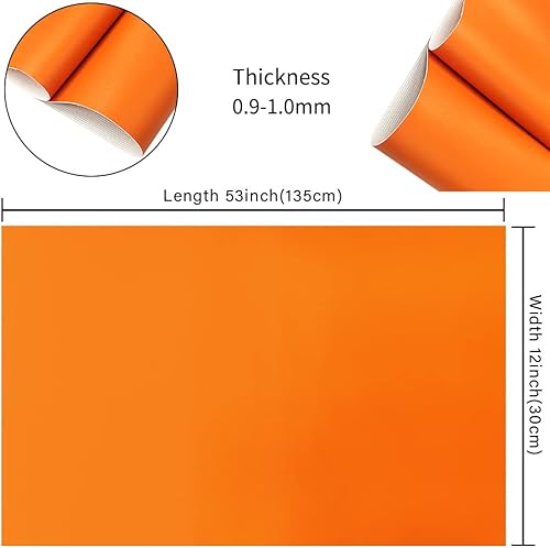 Miniatura 18 de HYANG - Hojas de piel sintética de color liso beige, 1 rollo de 12 x 53 pulgadas, piel sintética ideal para hacer proyectos de manualidades hechos a