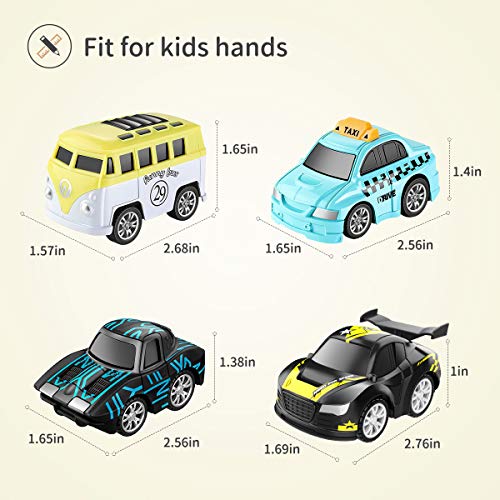 Metal Car Toys for Kids, Geyiie Mini Pull Back Vehicles Toys Police Car School Bus Ambulance Race Cars, Small Cars Gift for Easter 3 4 5 6 Boys Girls Toddler,16 Pack