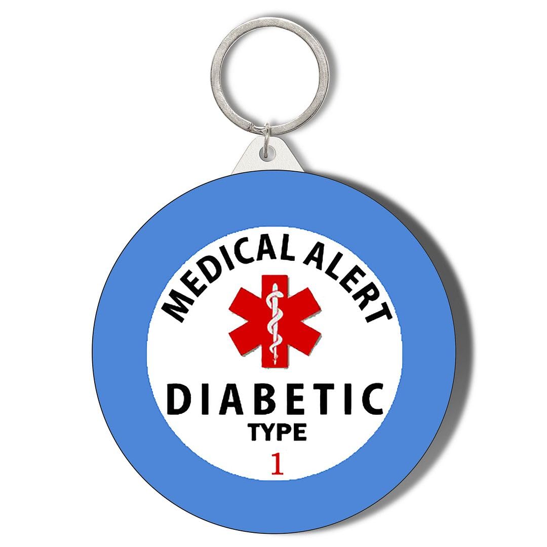 Gift Insanity White Diabetes Type 1 45Mm Short Chain Mirror Keyring