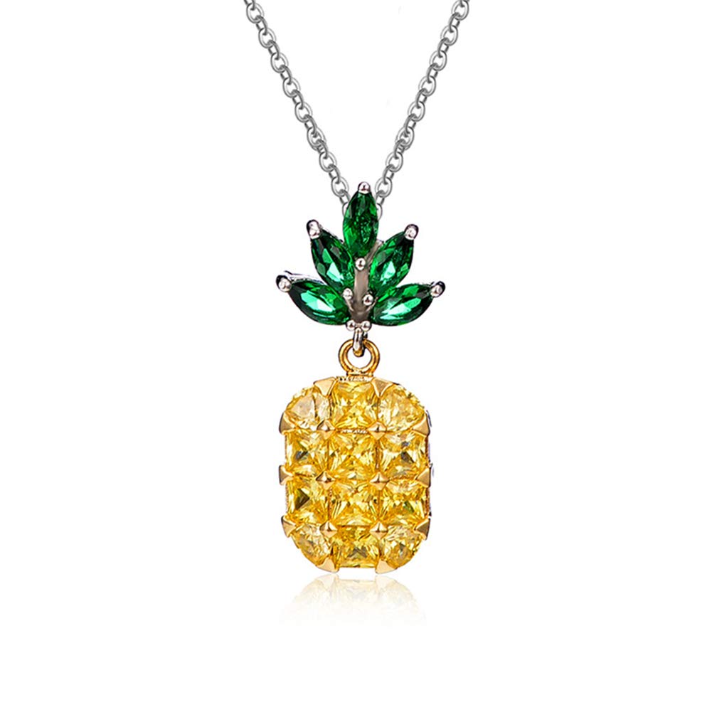 Zealmer Women 16K Gold Plated Pineapple Pendant Necklace,Gold Pineapple Jewelry for Women