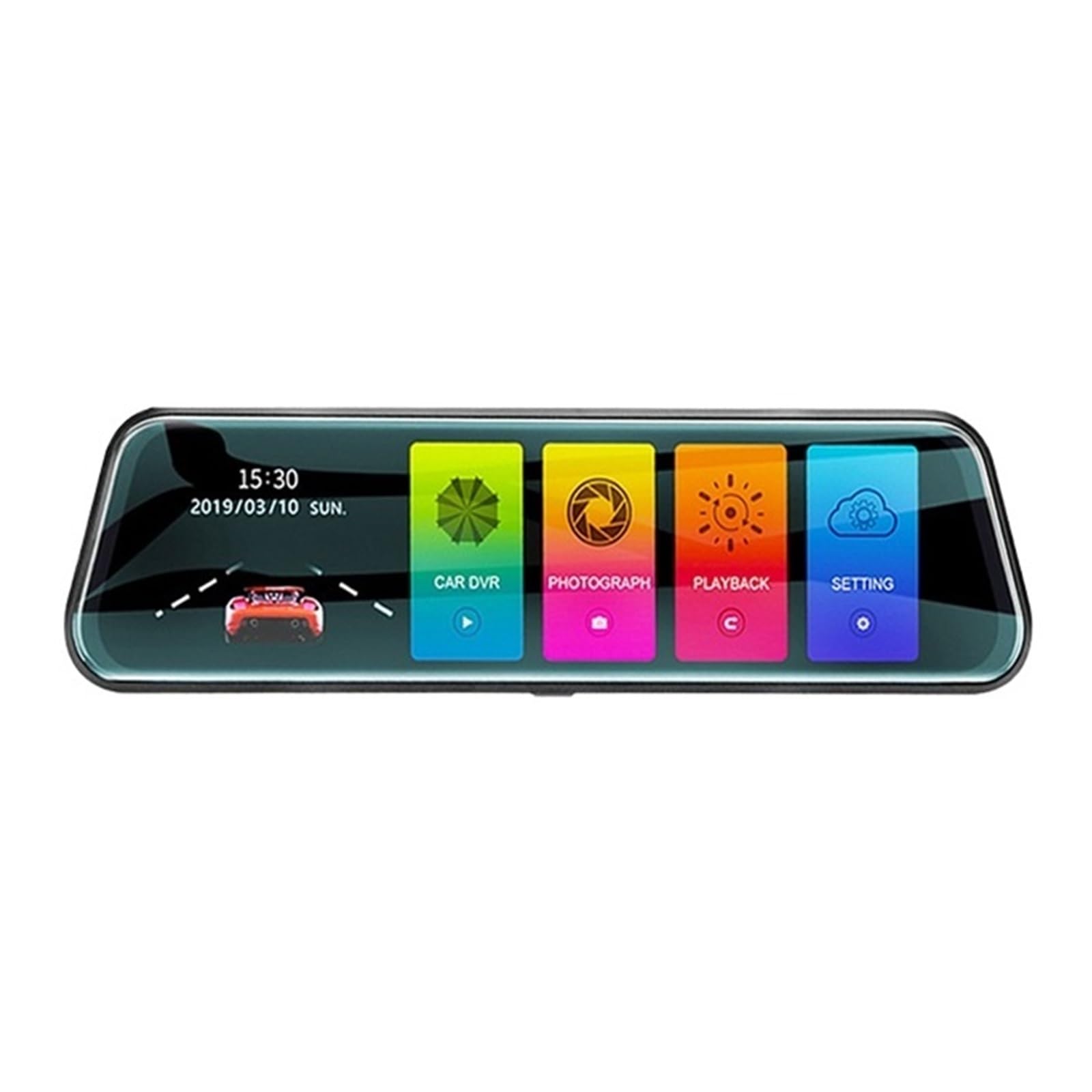 10-calowa kamera lustrzana do samochodowego ekranu dotykowego wideorejestrator wsteczna Dashcam 1440P Wifi 24H Parking DVR czarna skrzynka Super Widzenie Nocne(None)