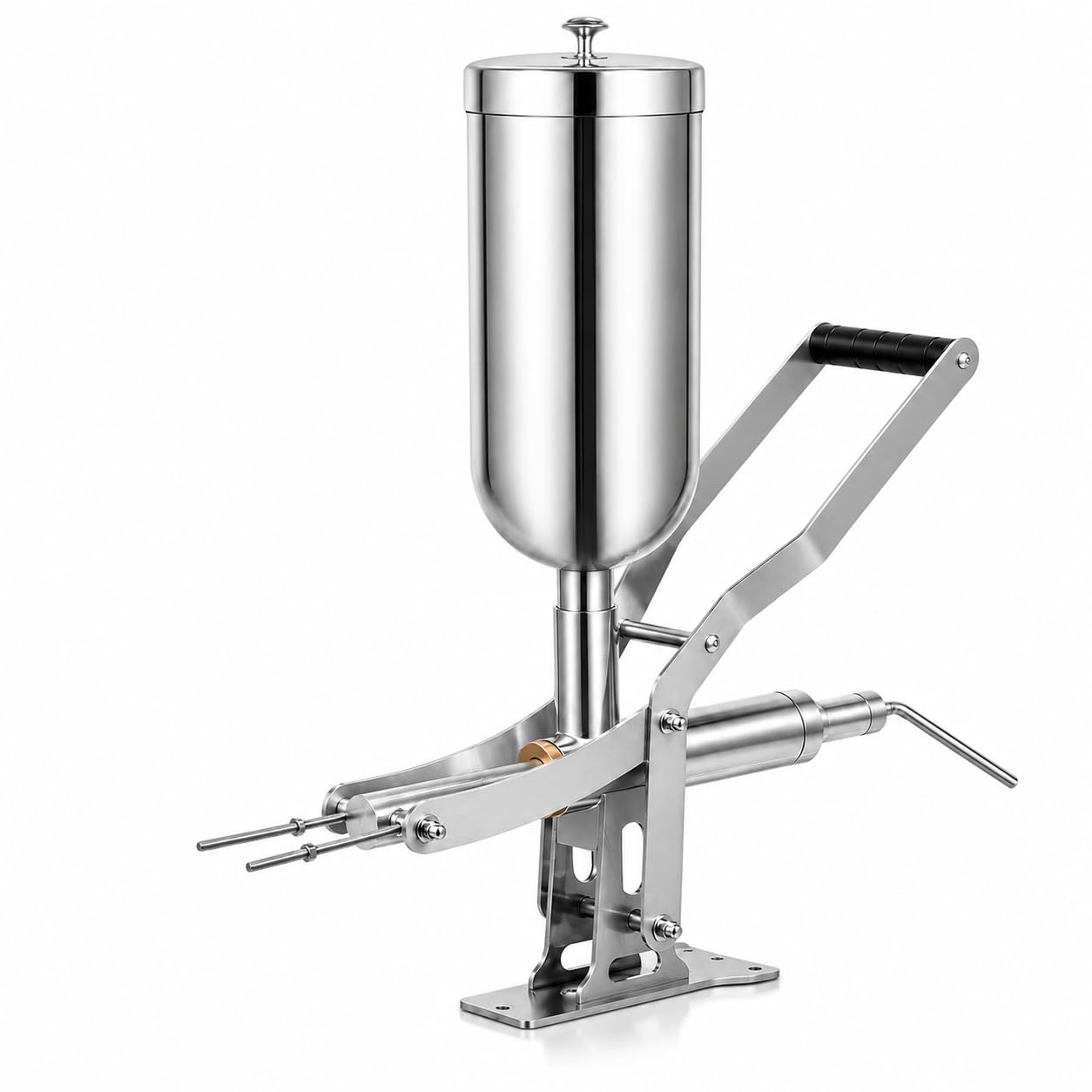 Riempitrice per ciambella commerciale, riempitrice per crema in acciaio inox da 5 litri con 4 ugelli antigoccia per panetterie e ristoranti, attrezzatura da cucina ideale