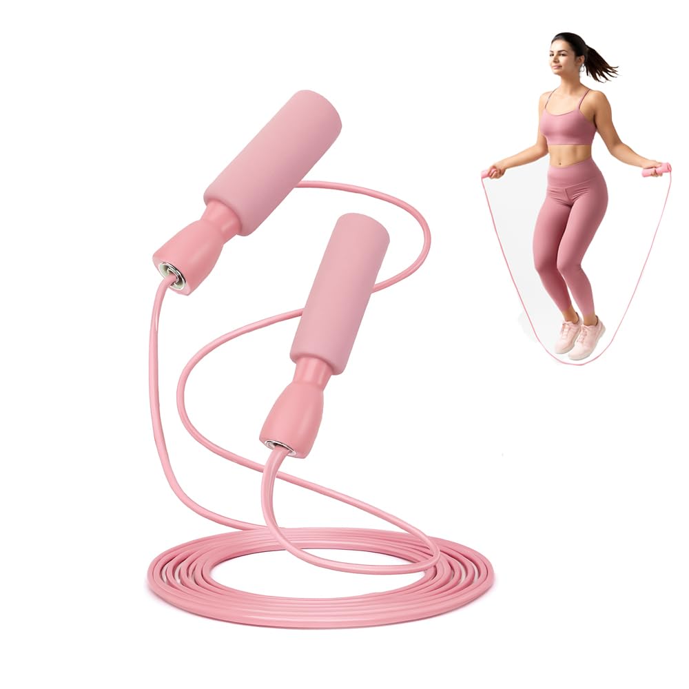 AMERTEER Skipping Jump Rope Double Weighted Adjustable Extra Thick Tangle -Free Double Fat Burning with Weighted Jumping Rope for Endurance Weight Lose Crossfit MMA Cardio & Workout