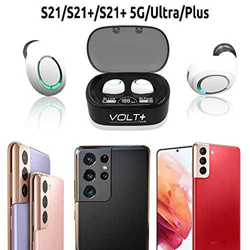 VOLT PLUS TECH Wireless PRO Bluetooth 5.3 Earbuds Compatible with Oppo Reno10 Pro + 36 Hour Playback Use, Wireless IPX4 Waterproof/Sweatproof/Noise Reduction with Quad Mic