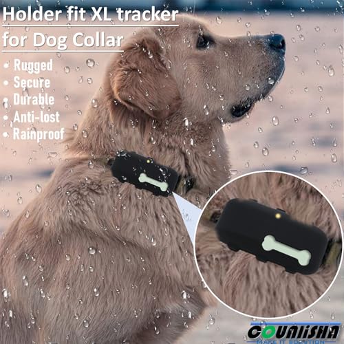 2 Pack Silicone Holder Compatible for Tractive XL GPS Tracker,Durable Accessories Cover Finder Anti-Scratch,Secure Sturdy case with Strap for Dog Pet Collar (Black,Green) - Image 6