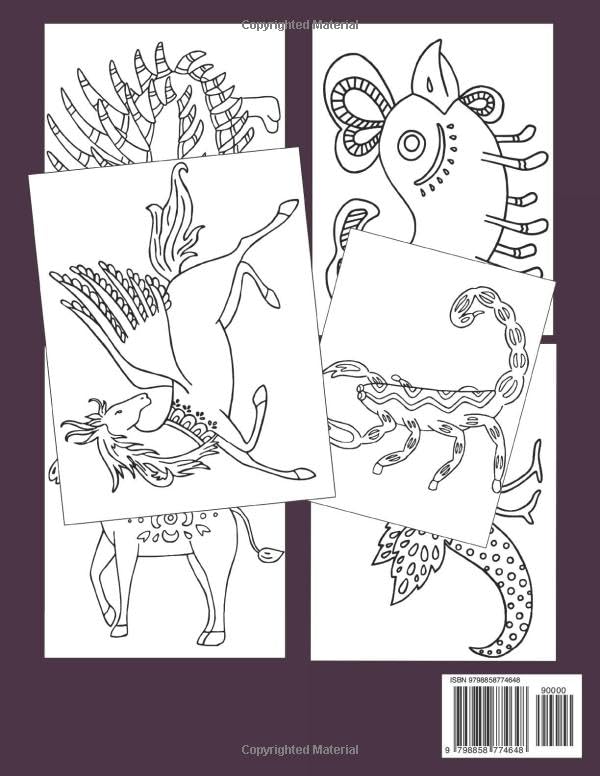 Alebrije Coloring Book: Discover the Magic of Mythical Creatures and Folk Art Designs Illustrations for Teens & Adults Mindful Coloring & Exploration - Image 2