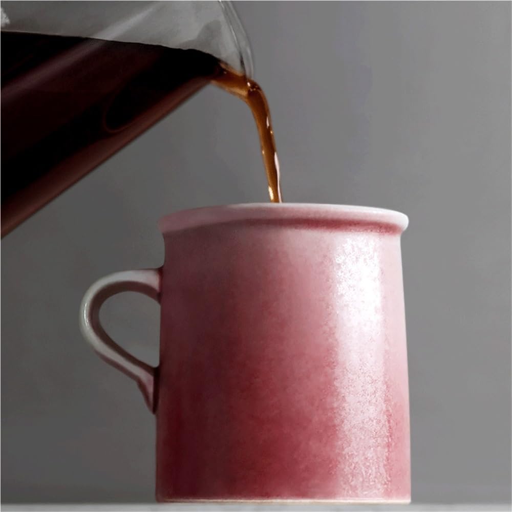 Taza de té Taza de cerámica, 1 juego taza café con degradado rosa, capacidad 340 ml for beber agua en casa, leche, té