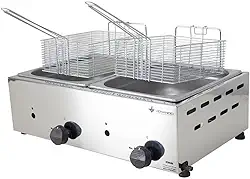 Fritadeira a Gás 2 Cubas 5 Litros cada em Aço Inox - Venâncio